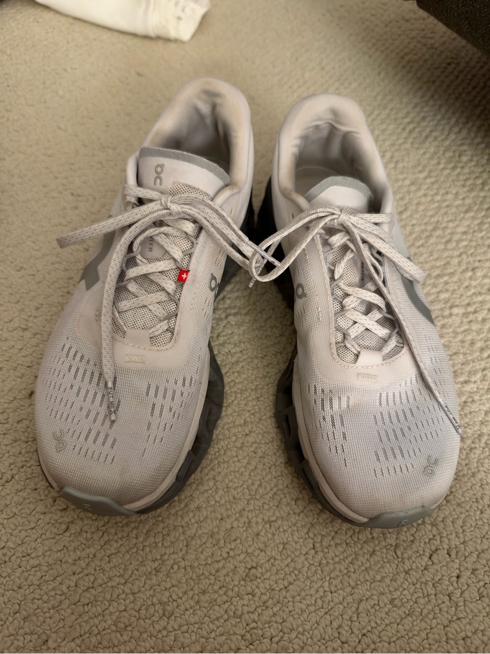 On Running Women's Cloud Running Shoes in White and Gray